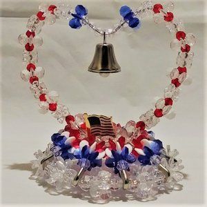 Patriotic Bead Display Handmade NEW